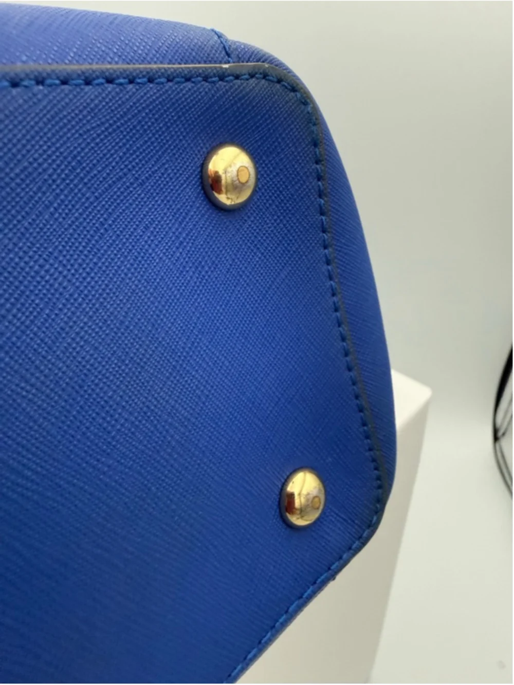 Women's Michael Kors Blue Tote Bag with Gold Hardware - Picture 6 of 10